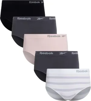 Reebok Women's Plus Size Briefs - 5 Pack Performance High Waisted Underwear for Women, Designed to Fit Your Curves (1X-3X)