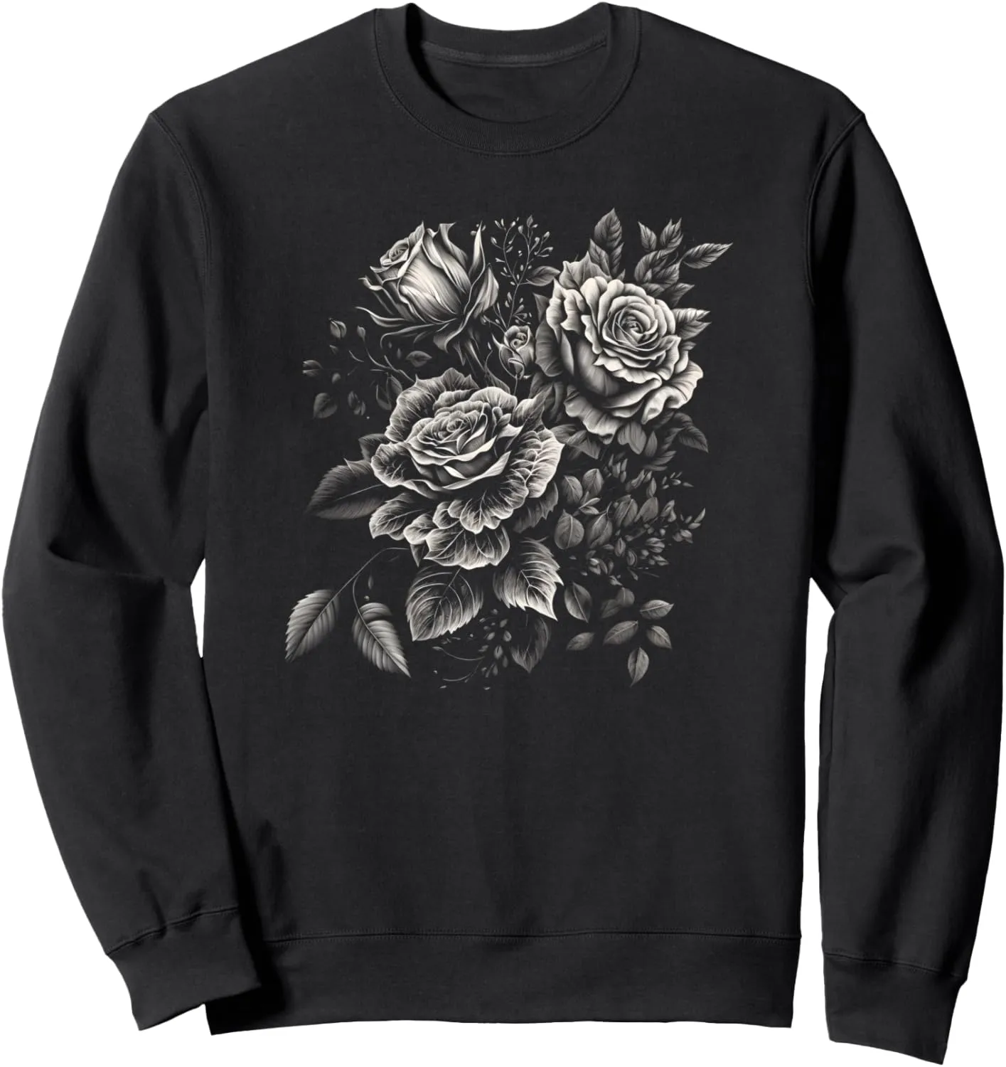 Roses Flower Floral Bouquet Tattoo Art Style Vintage Graphic Sweatshirt