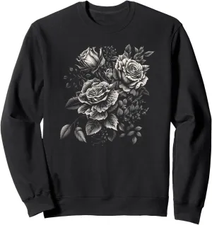 Roses Flower Floral Bouquet Tattoo Art Style Vintage Graphic Sweatshirt