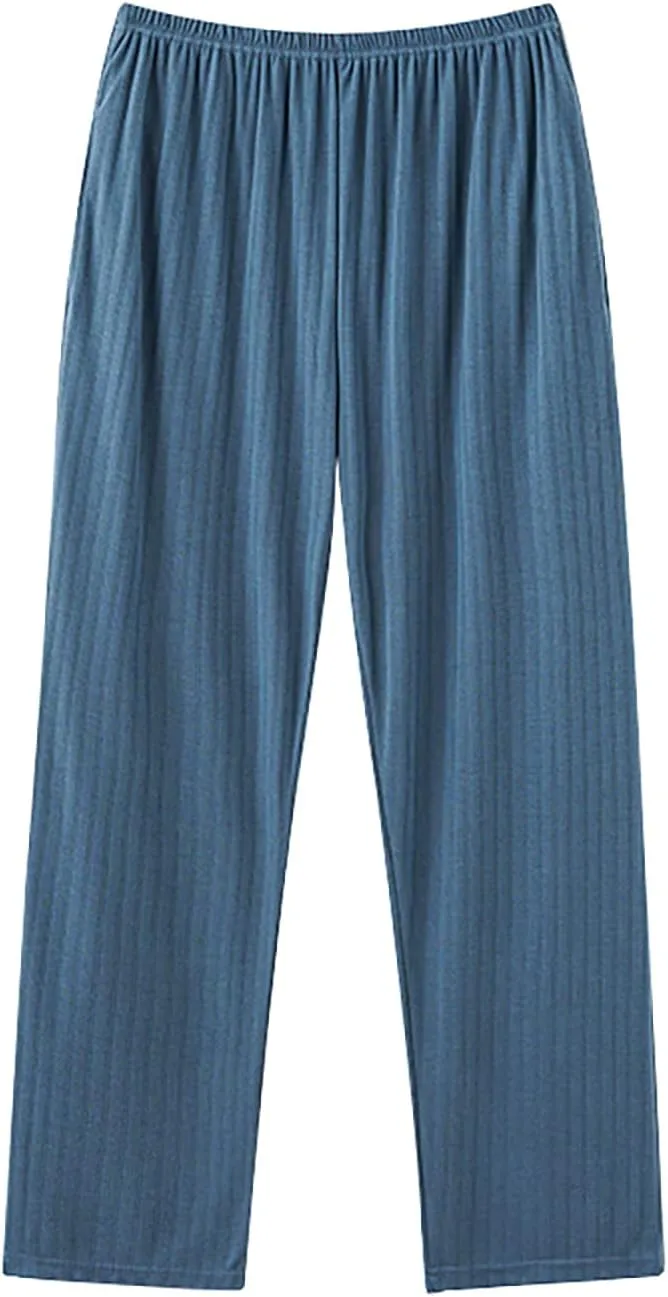sandbank Mens Cotton Pajama Pants Soft Lounge Lightweight Sleep Pants with Pockets