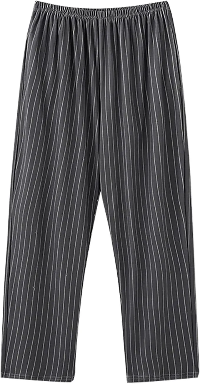 sandbank Mens Cotton Pajama Pants Soft Lounge Lightweight Sleep Pants with Pockets