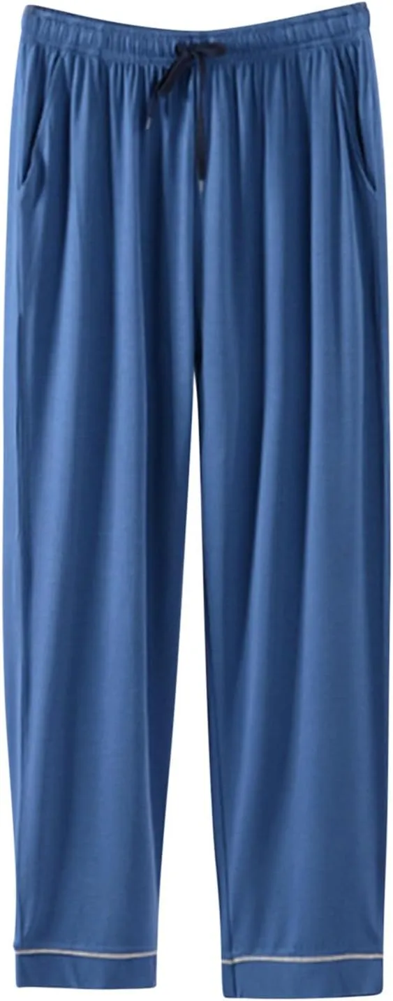 Sleep Pants for Men Modal Lightweight Lounge Casual Home Wear Bottoms Pajama Pants Loungewear with Pocket