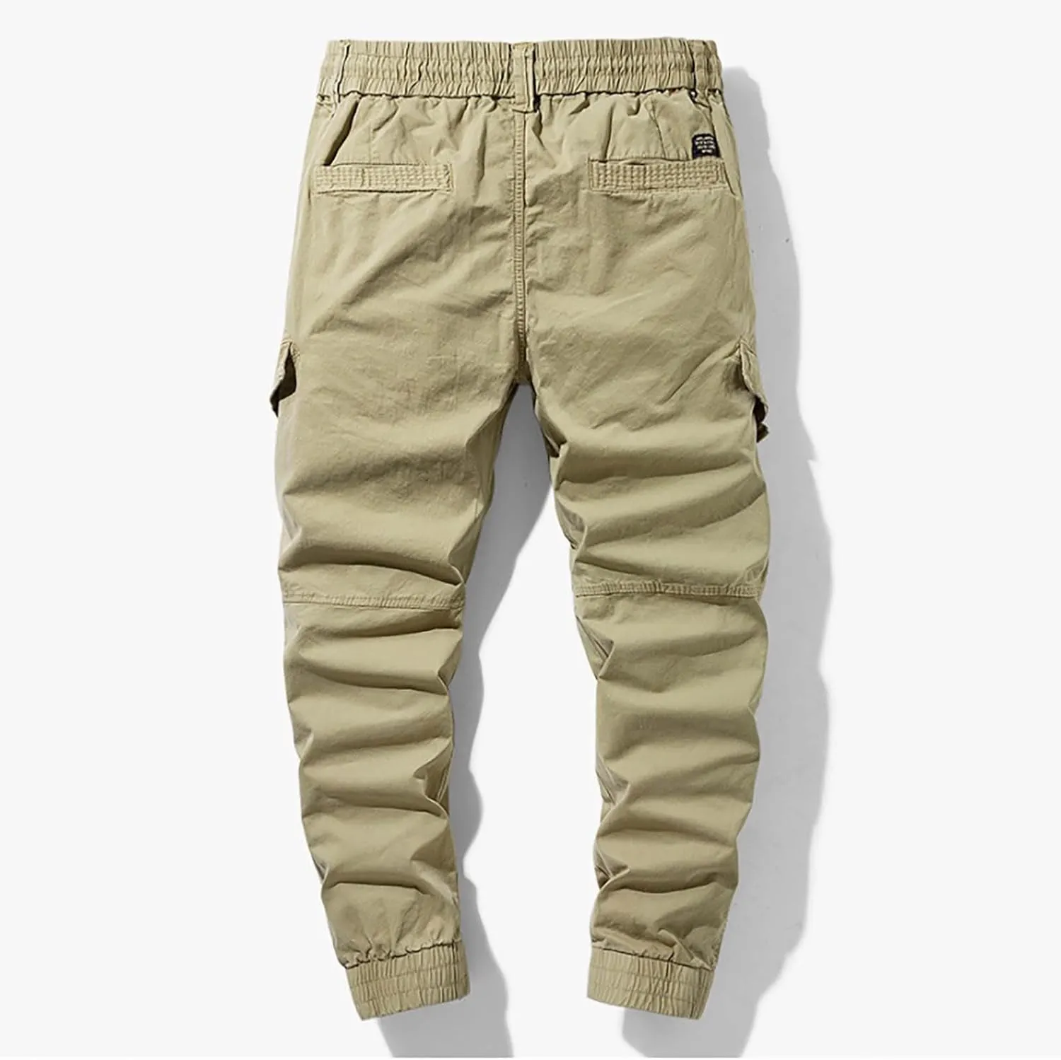 Slim Fit Cotton Cuff Cargo Pants for Men Elastic Waist Stretch Military Work Pants Quick Dry Workout Tactical Pant