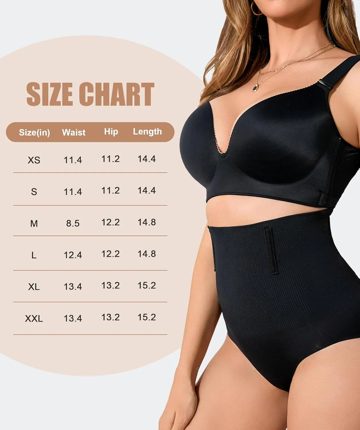 SOFIA'S CHOICE Tummy Control Thong Shapewear for Women High Waist Seamless Underwear Body Shaper Panty Girdle