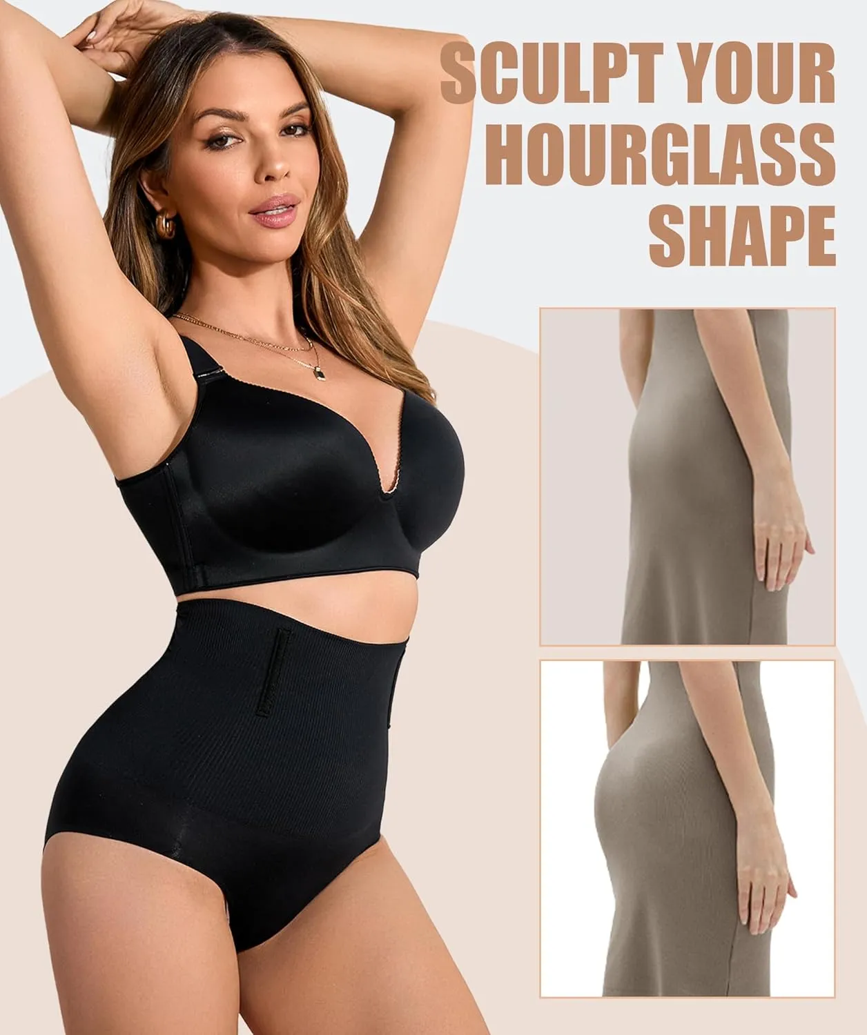 SOFIA'S CHOICE Tummy Control Thong Shapewear for Women High Waist Seamless Underwear Body Shaper Panty Girdle