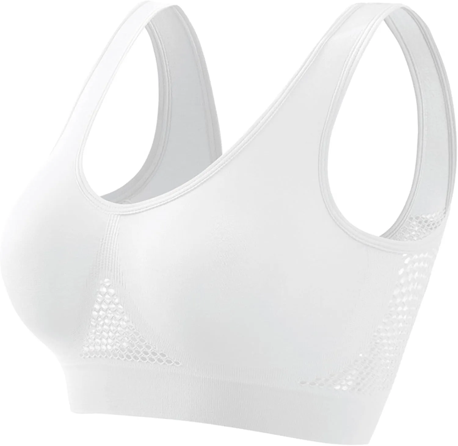Sports Bras for Women High Support Breathable Full Coverage Push up Bra Soft Comfort Underwear Wireless Mesh Bra
