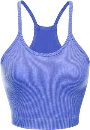 Sports Bras for Women High Support No Underwire Spaghetti Straps Yoga Bra Padded Tank Top Breathable Underwear