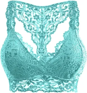 Sports Bras for Women Plus Size Floral Lace Racerback Bra Running Yoga Tank Top Bra Wireless Underwear