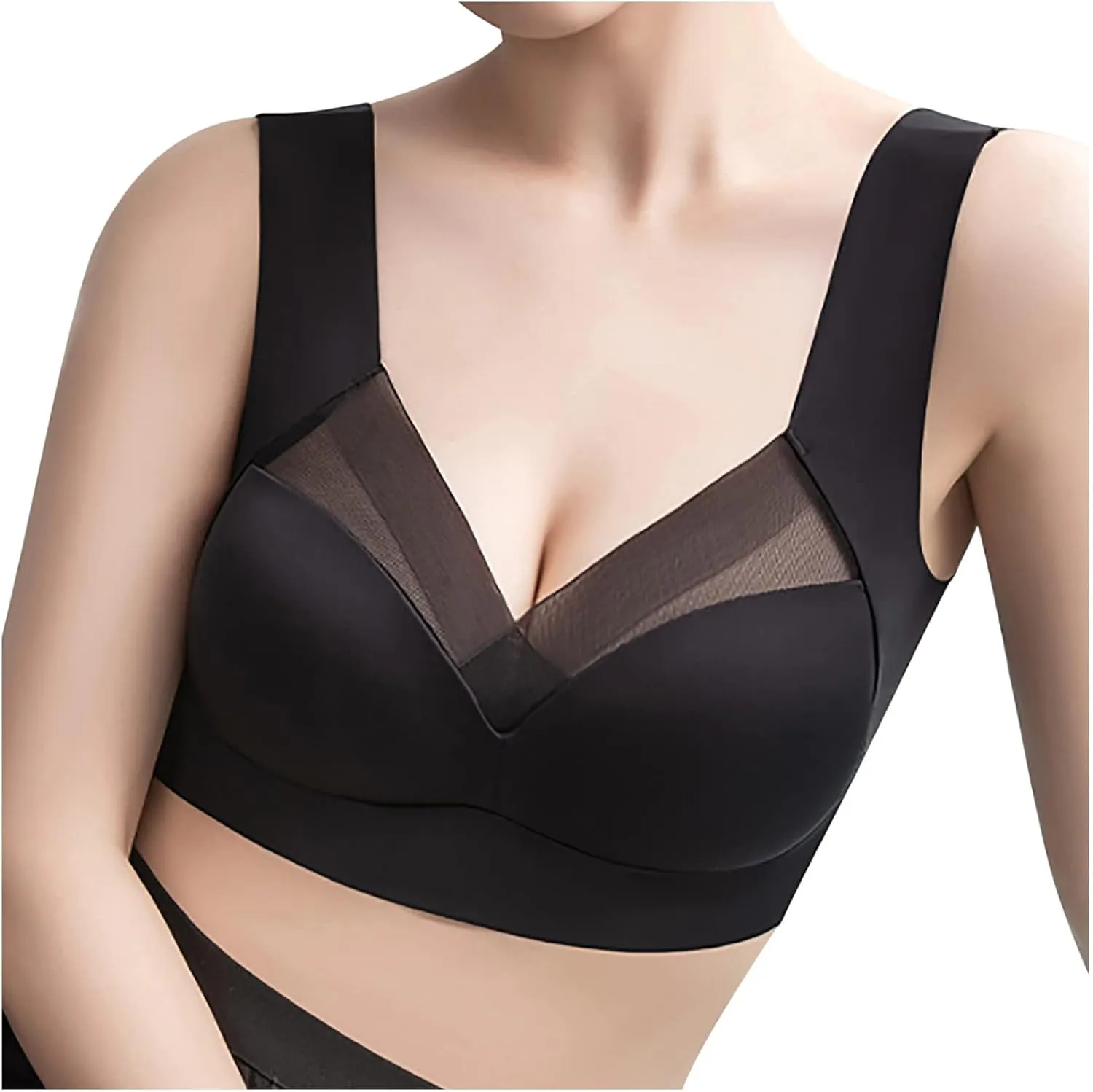 Sports Bras for Women Solid Seamless Casual Underwear Wirefree Comfy Full Coverage Everyday Bras Push Up Brattles