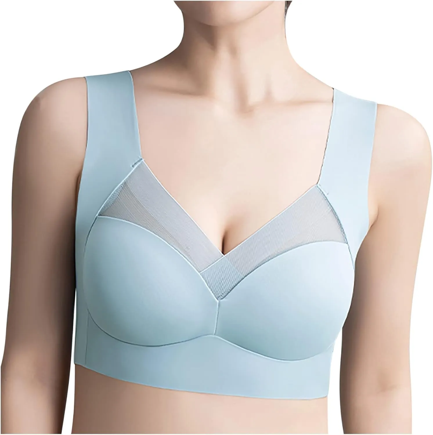 Sports Bras for Women Solid Seamless Casual Underwear Wirefree Comfy Full Coverage Everyday Bras Push Up Brattles