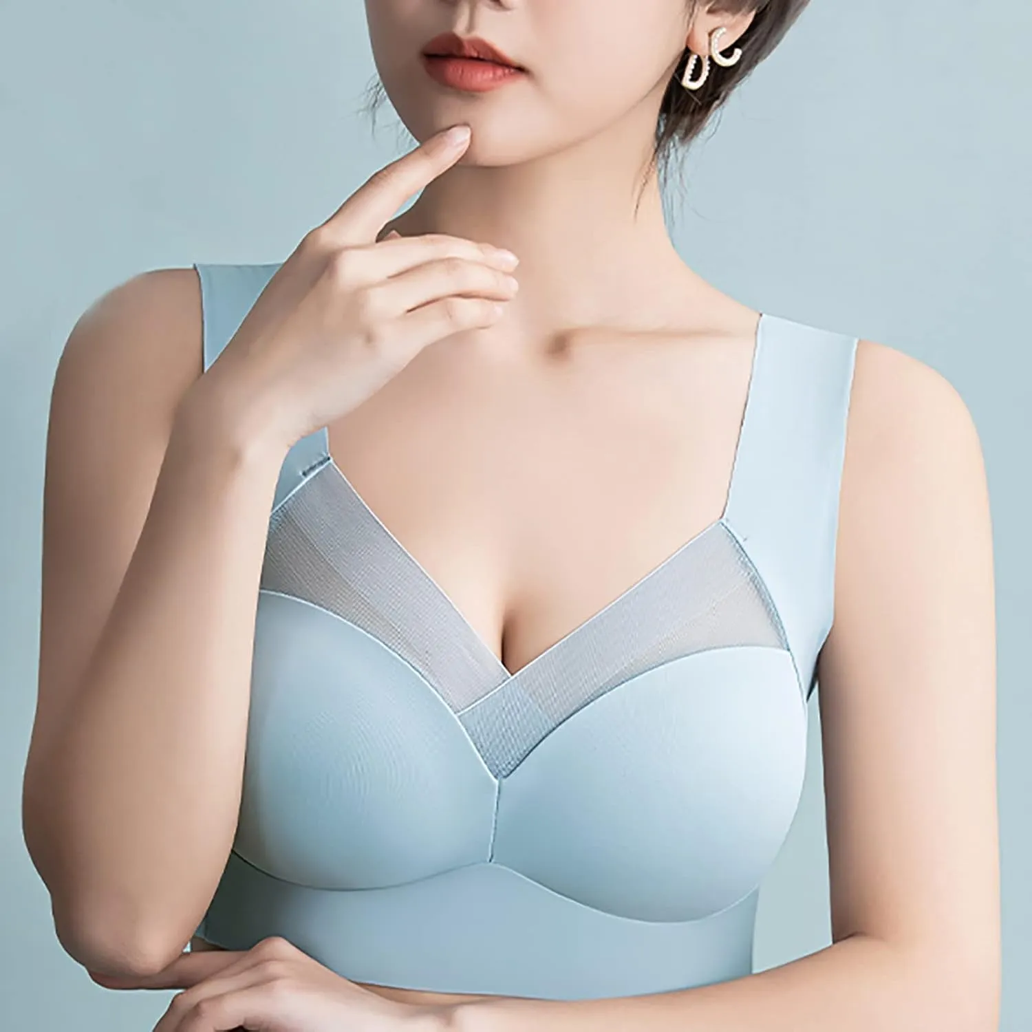 Sports Bras for Women Solid Seamless Casual Underwear Wirefree Comfy Full Coverage Everyday Bras Push Up Brattles