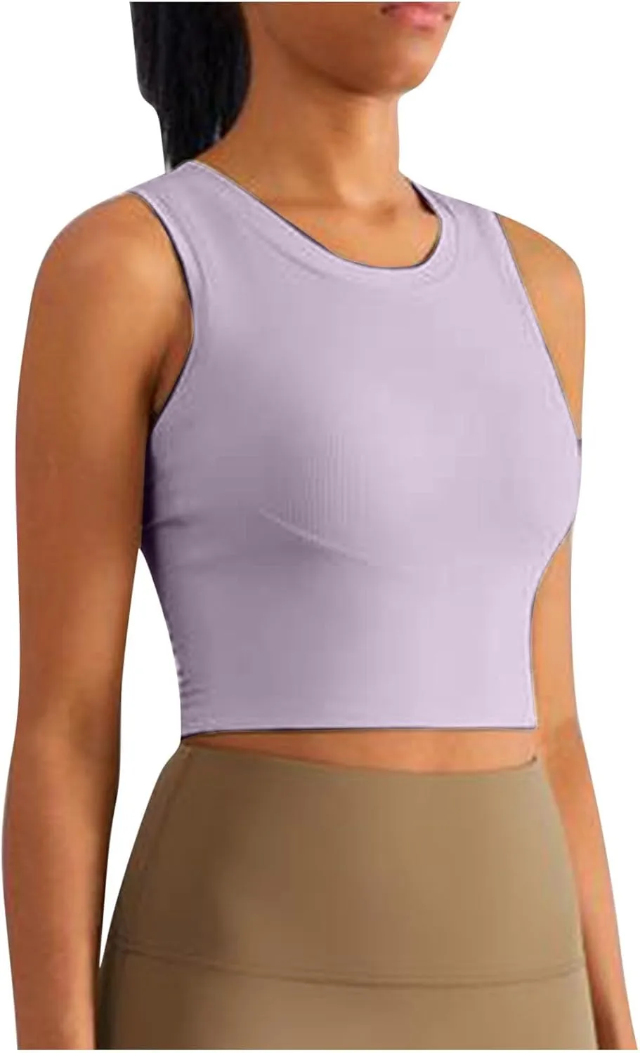 Sports Tanks Tops for Women Turtleneck Wide Strap Racerback Crop Top Stretchy Fitness Workout Yoga Shirts Outfit