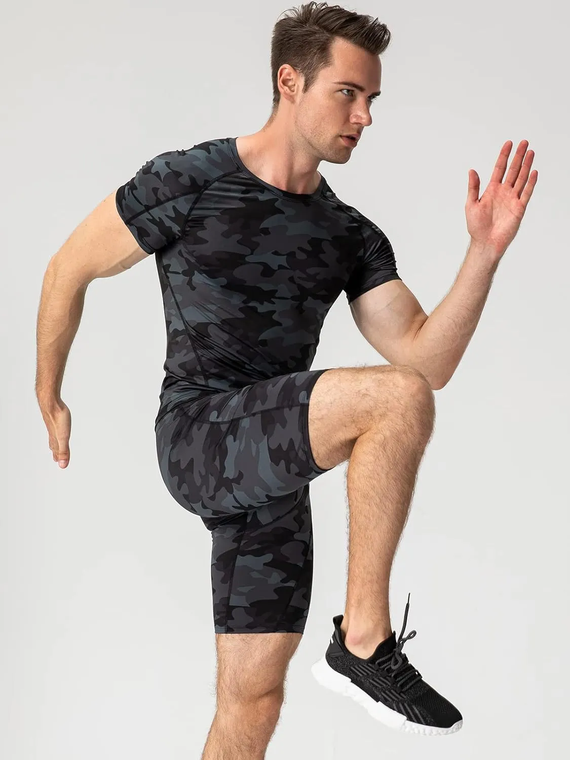 SPVISE Compression Shorts Men 1/3 Pack, Dry Fit Compression Underwear Spandex Running Shorts, Workout Athletic Shorts Pocket