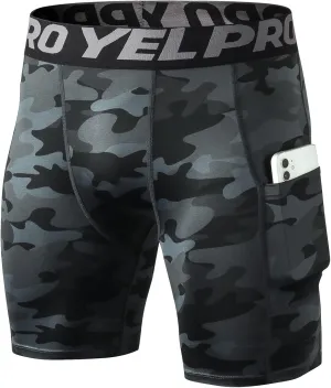 SPVISE Compression Shorts Men 1/3 Pack, Dry Fit Compression Underwear Spandex Running Shorts, Workout Athletic Shorts Pocket