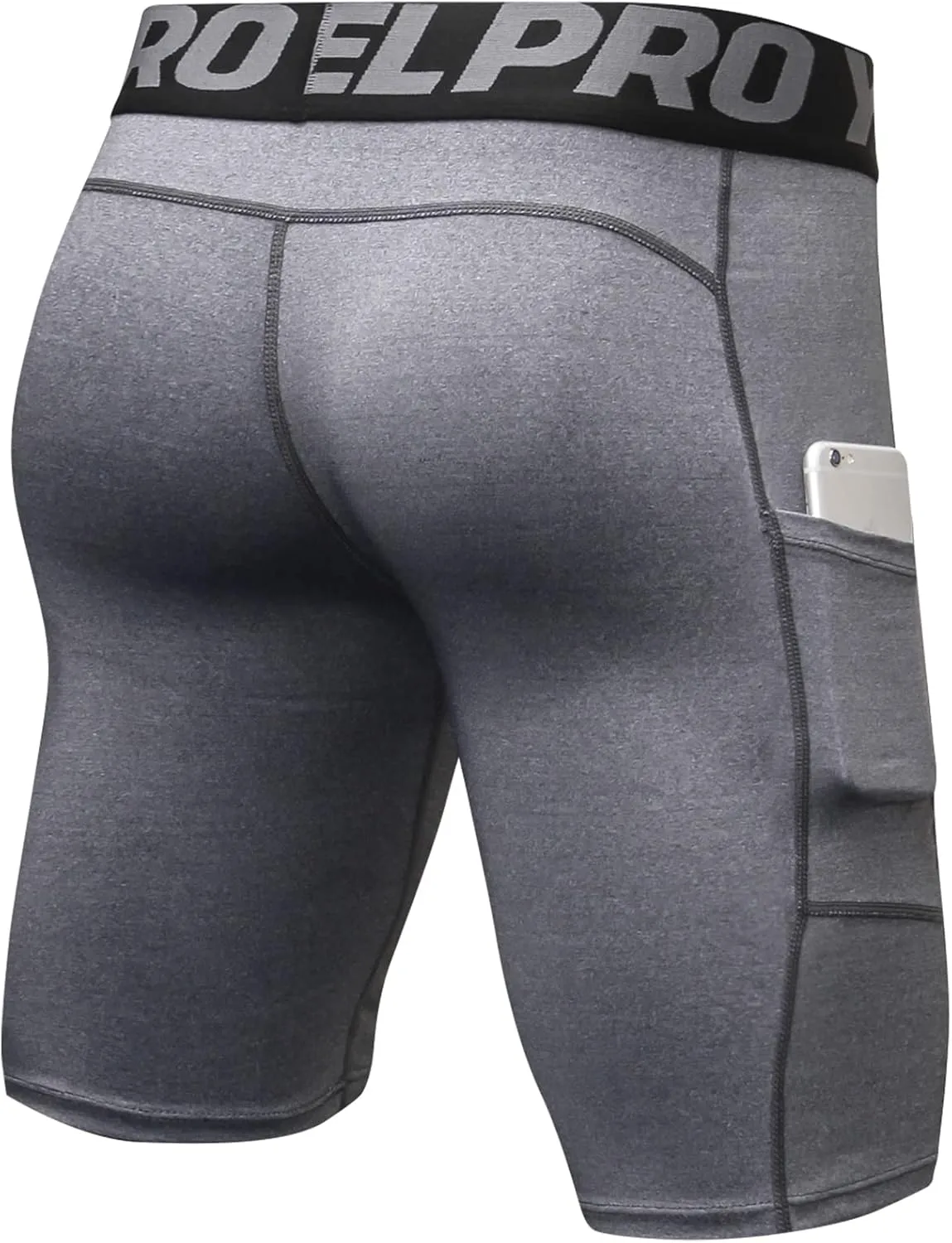 SPVISE Compression Shorts Men 1/3 Pack, Dry Fit Compression Underwear Spandex Running Shorts, Workout Athletic Shorts Pocket