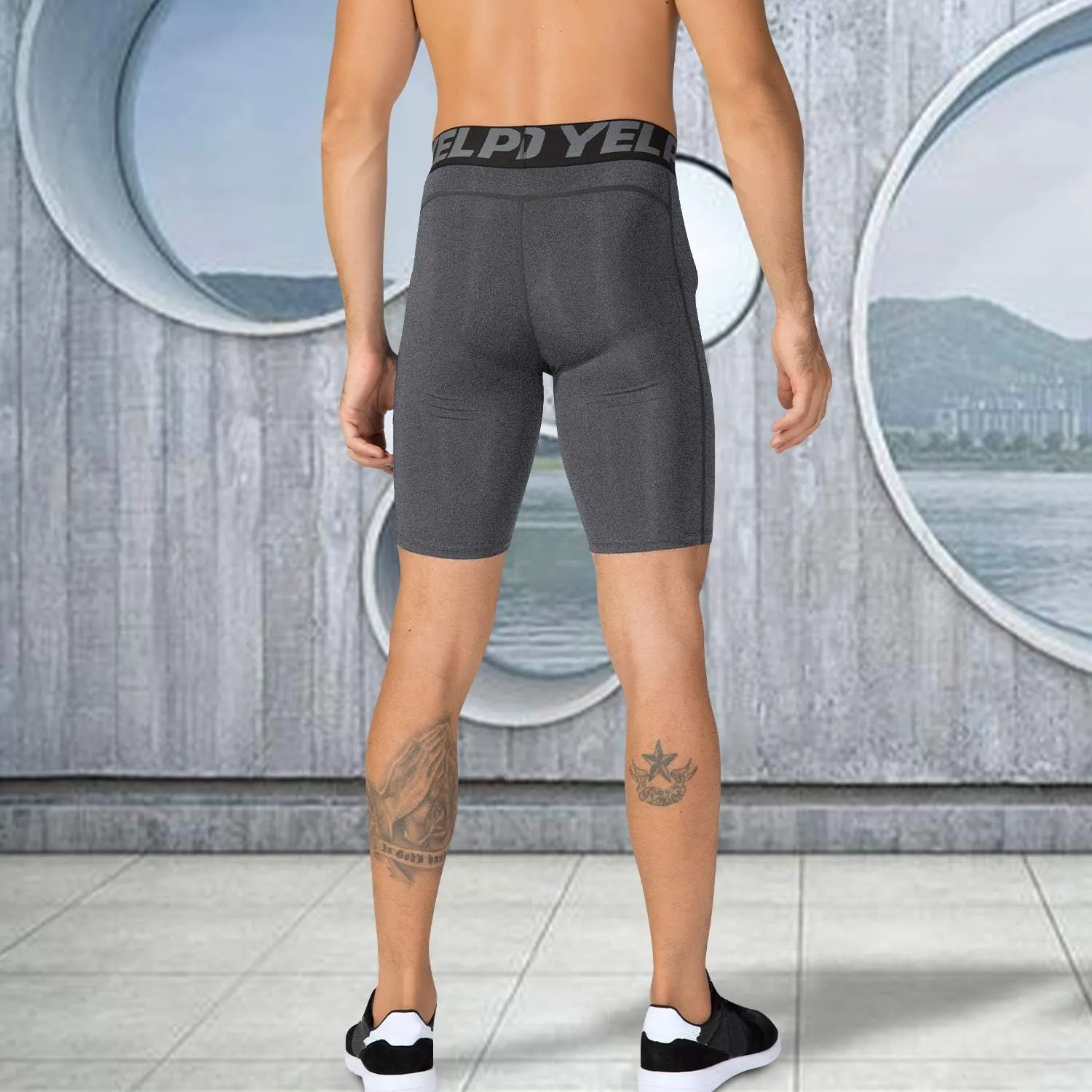 SPVISE Compression Shorts Men 1/3 Pack, Dry Fit Compression Underwear Spandex Running Shorts, Workout Athletic Shorts Pocket