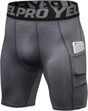 SPVISE Compression Shorts Men 1/3 Pack, Dry Fit Compression Underwear Spandex Running Shorts, Workout Athletic Shorts Pocket