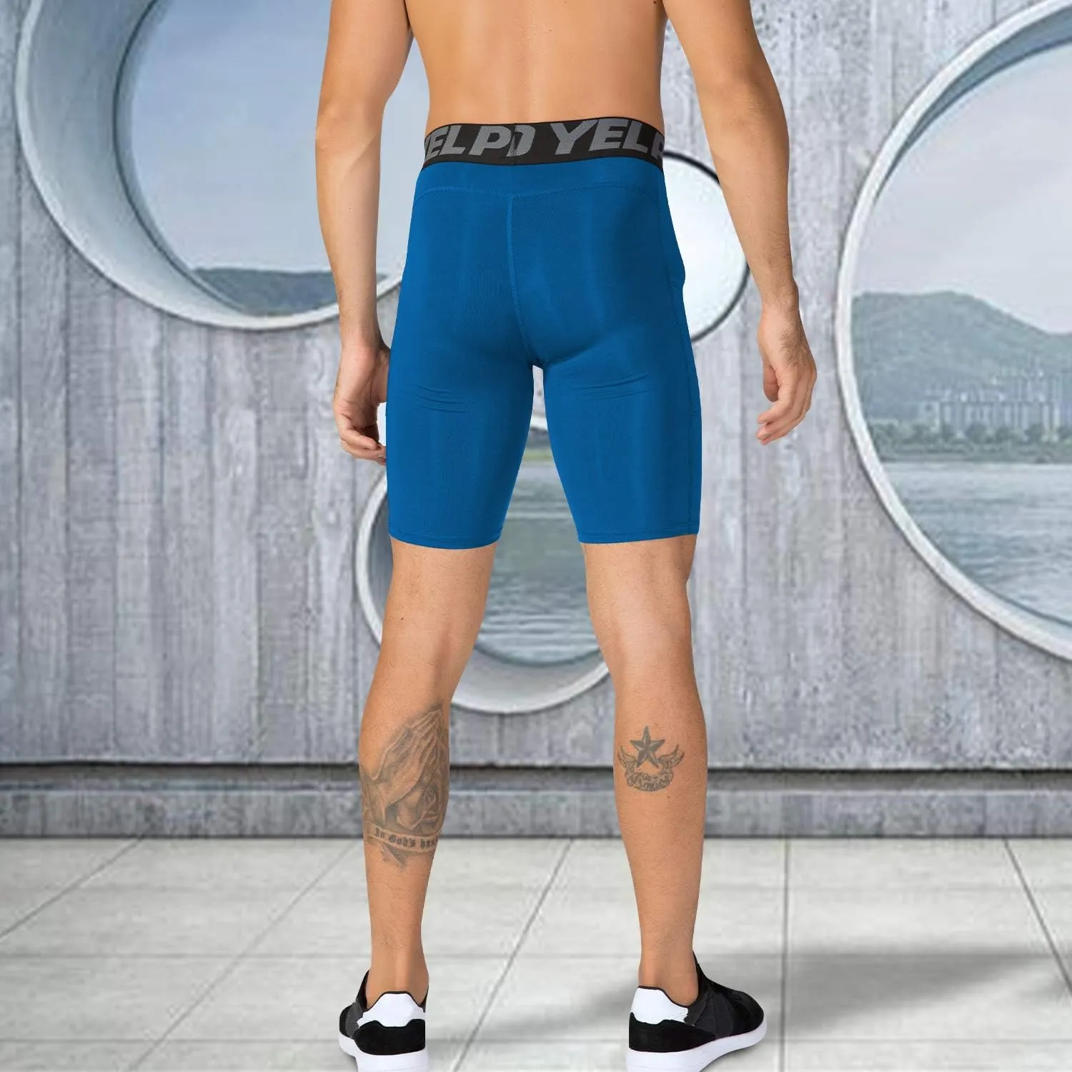 SPVISE Compression Shorts Men 1/3 Pack, Dry Fit Compression Underwear Spandex Running Shorts, Workout Athletic Shorts Pocket