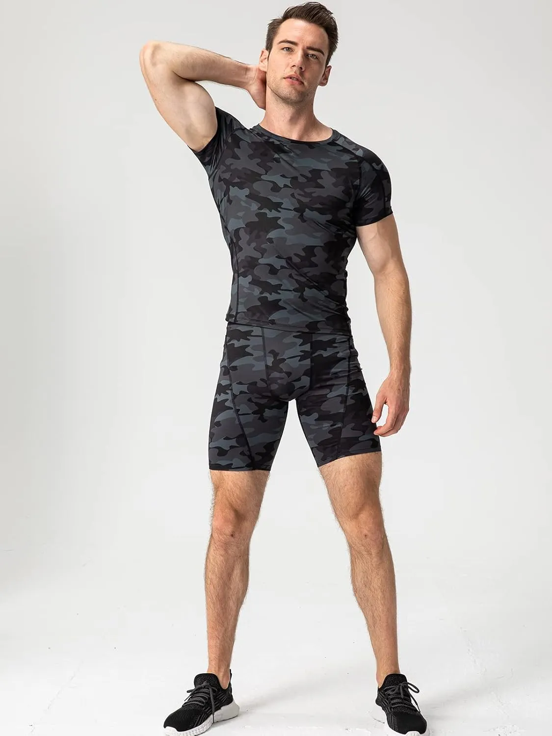 SPVISE Compression Shorts Men 1/3 Pack, Dry Fit Compression Underwear Spandex Running Shorts, Workout Athletic Shorts Pocket