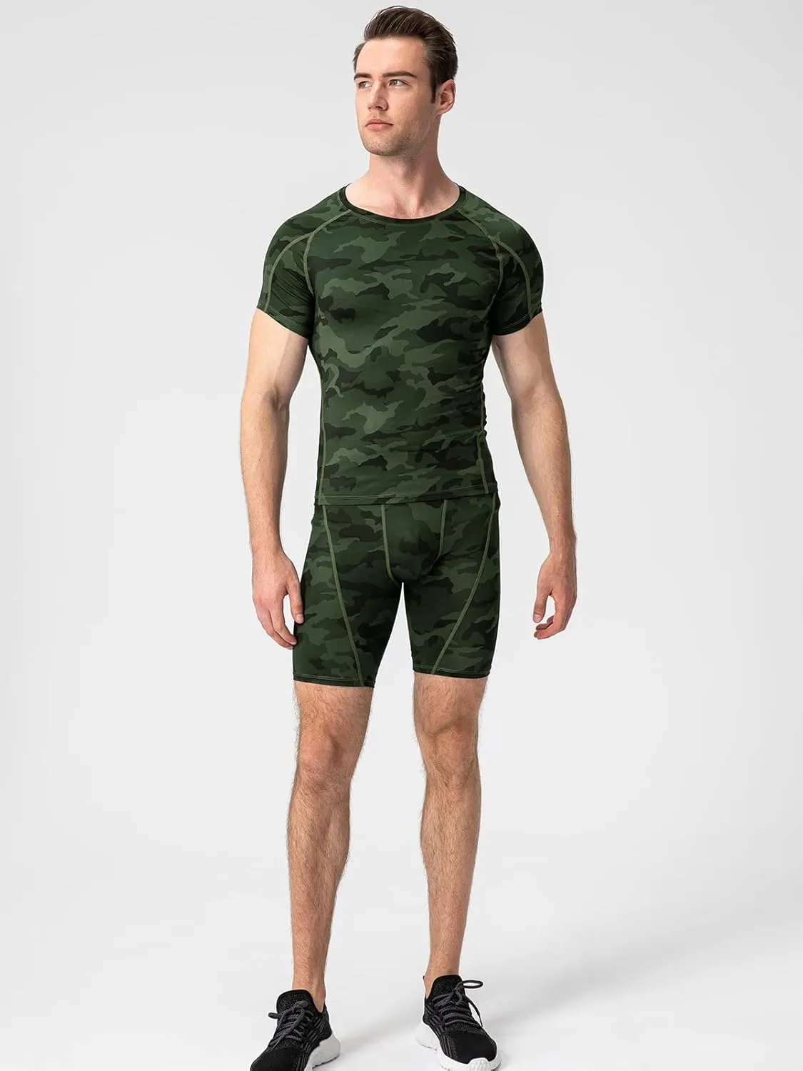 SPVISE Compression Shorts Men 1/3 Pack, Dry Fit Compression Underwear Spandex Running Shorts, Workout Athletic Shorts Pocket