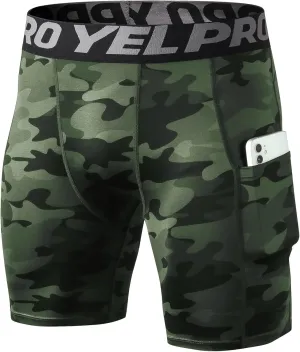 SPVISE Compression Shorts Men 1/3 Pack, Dry Fit Compression Underwear Spandex Running Shorts, Workout Athletic Shorts Pocket