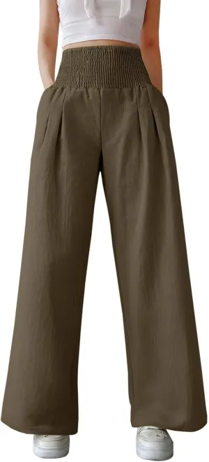 Straight Leg Pants for Women Wide Leg Casual Pants Loose Track Trousers with Pockets Lounge Workout Jogging Sweatpants