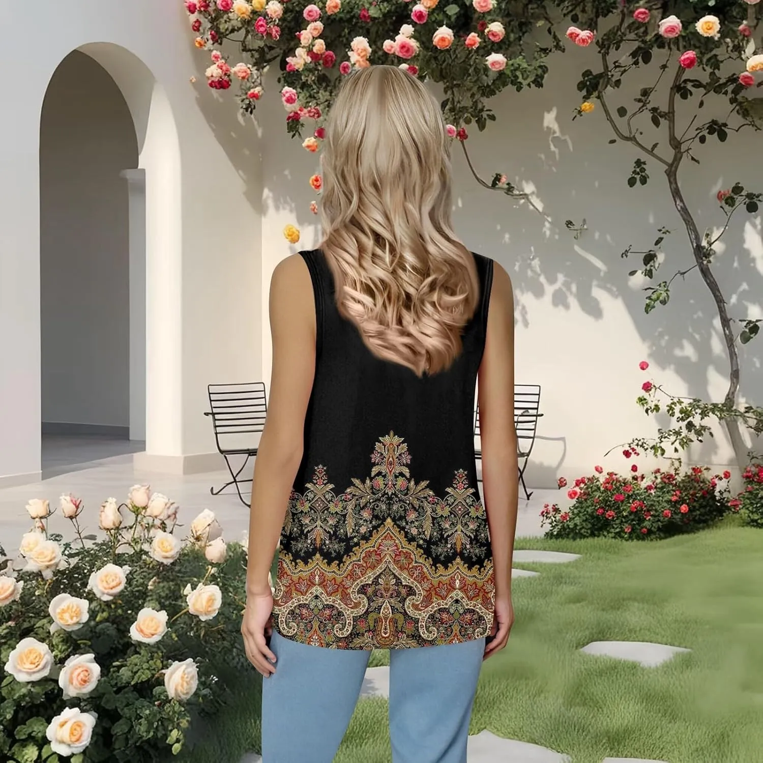 Summer Tank Tops for Women Sleeveless Square Neck Tops Comfy Pleated Tanks Blouses Dressy Casual