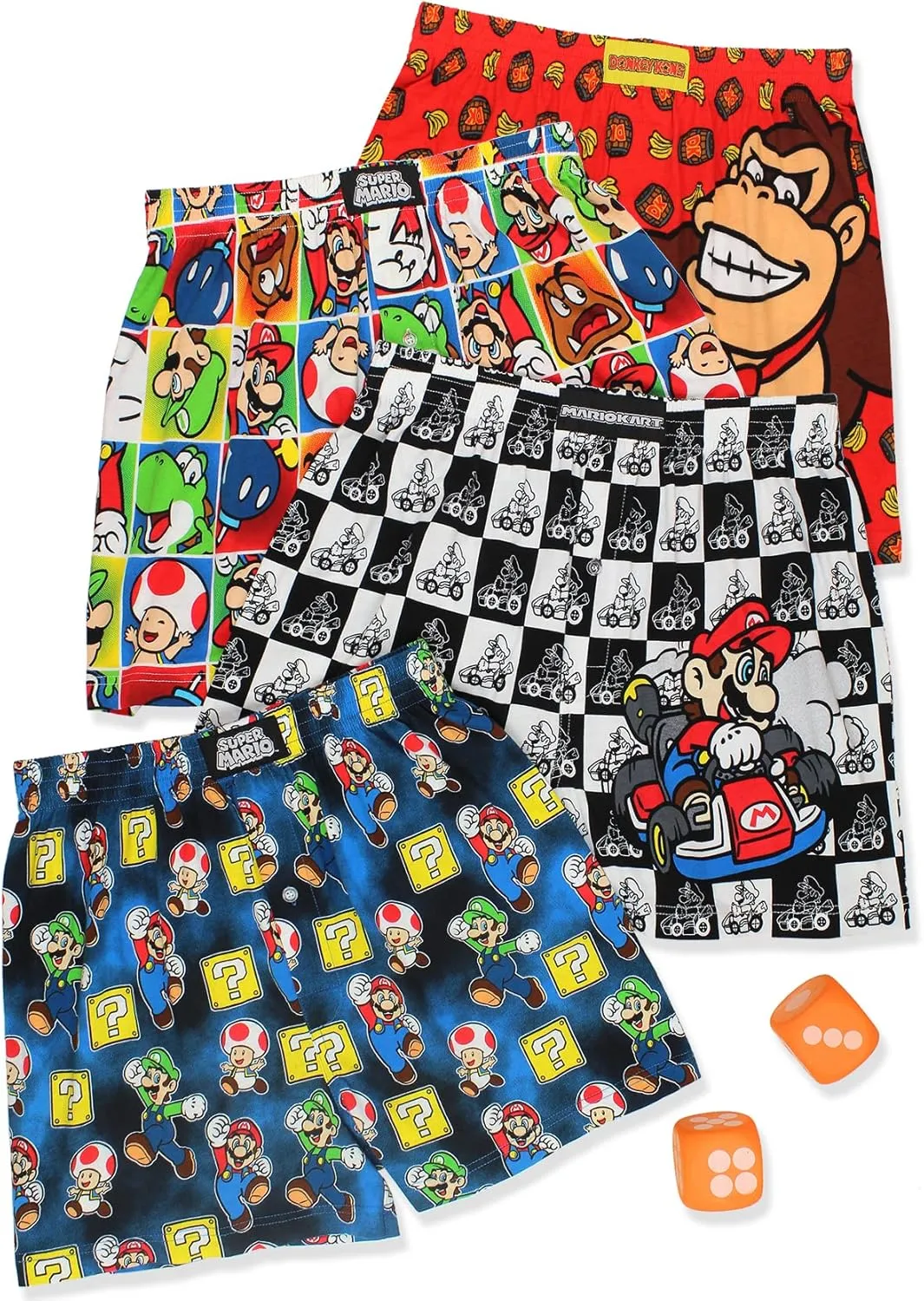 Super Mario Brothers Men's Button Fly Boxer Lounge Shorts