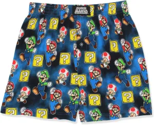Super Mario Brothers Men's Button Fly Boxer Lounge Shorts