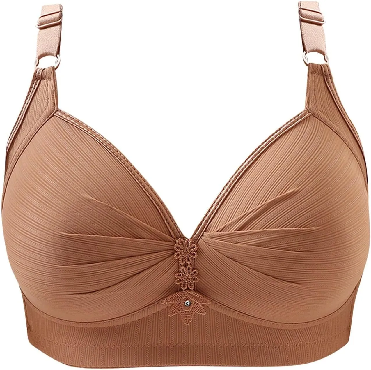 Support Pushup Bras for Older Women Lift No Underwire Comfortable Underwear Thin Mold Cup Three-Breasted Brassiere