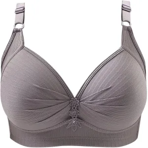 Support Pushup Bras for Older Women Lift No Underwire Comfortable Underwear Thin Mold Cup Three-Breasted Brassiere