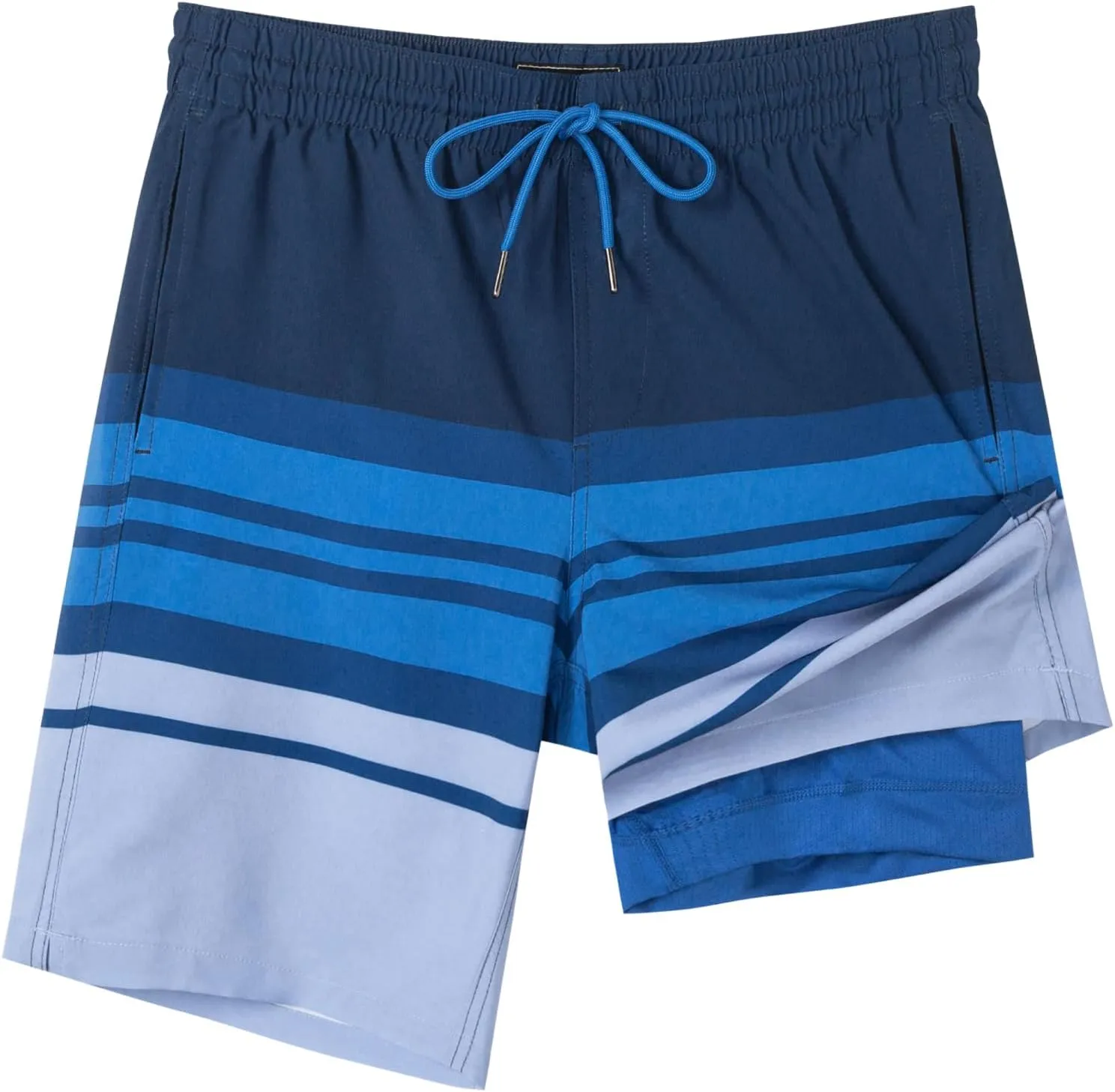 SURF CUZ 9" Mens Swim Trunks with Compression Liner Bathing Suits 2 in 1 Stretch Zipper Pockets Quick Dry
