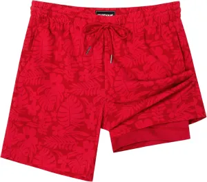 SURF CUZ Mens Swim Trunks with Compression Liner Swim Shorts 7" Swimming Trunks Stretch 7 Inch Swim Suits Quick Dry