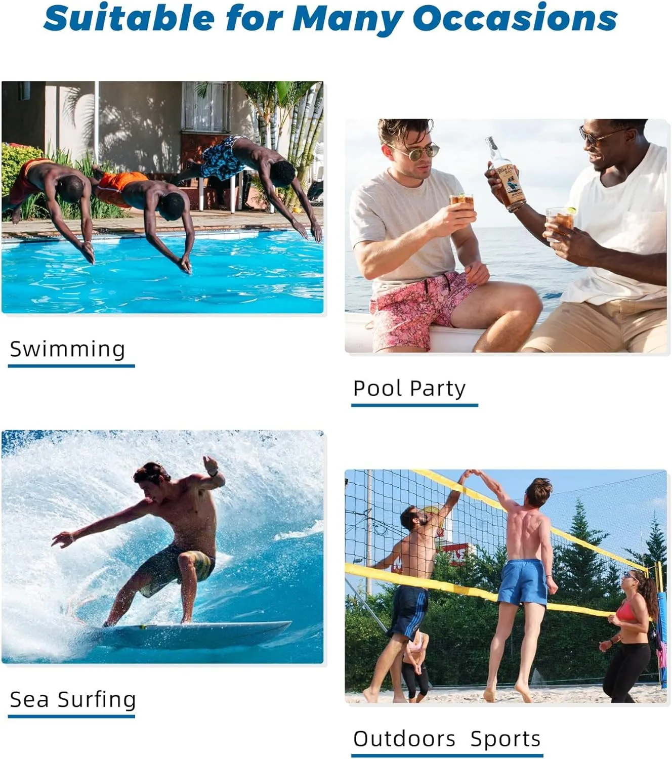 SURF CUZ Mens Swim Trunks with Compression Liner Swim Shorts 7" Swimming Trunks Stretch 7 Inch Swim Suits Quick Dry