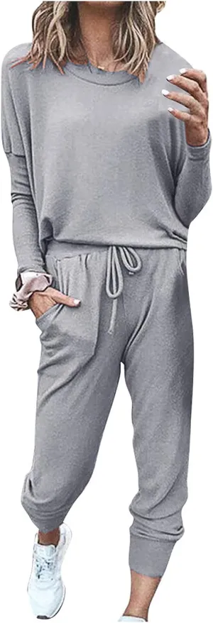 Sweat Suits for Women Set Loungewear Jogger Two Piece Outfit Set 2 Piece Tracksuits Casual Long Pant Set With Pockets