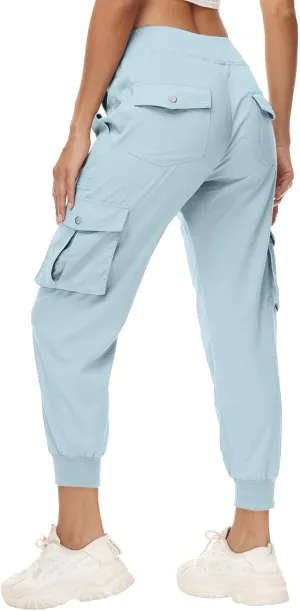 Sweatpants for Women 2025 Trendy Loose Lightweight Stretchy Cargo Pants Multi Pockets High Waist Lounge Pants