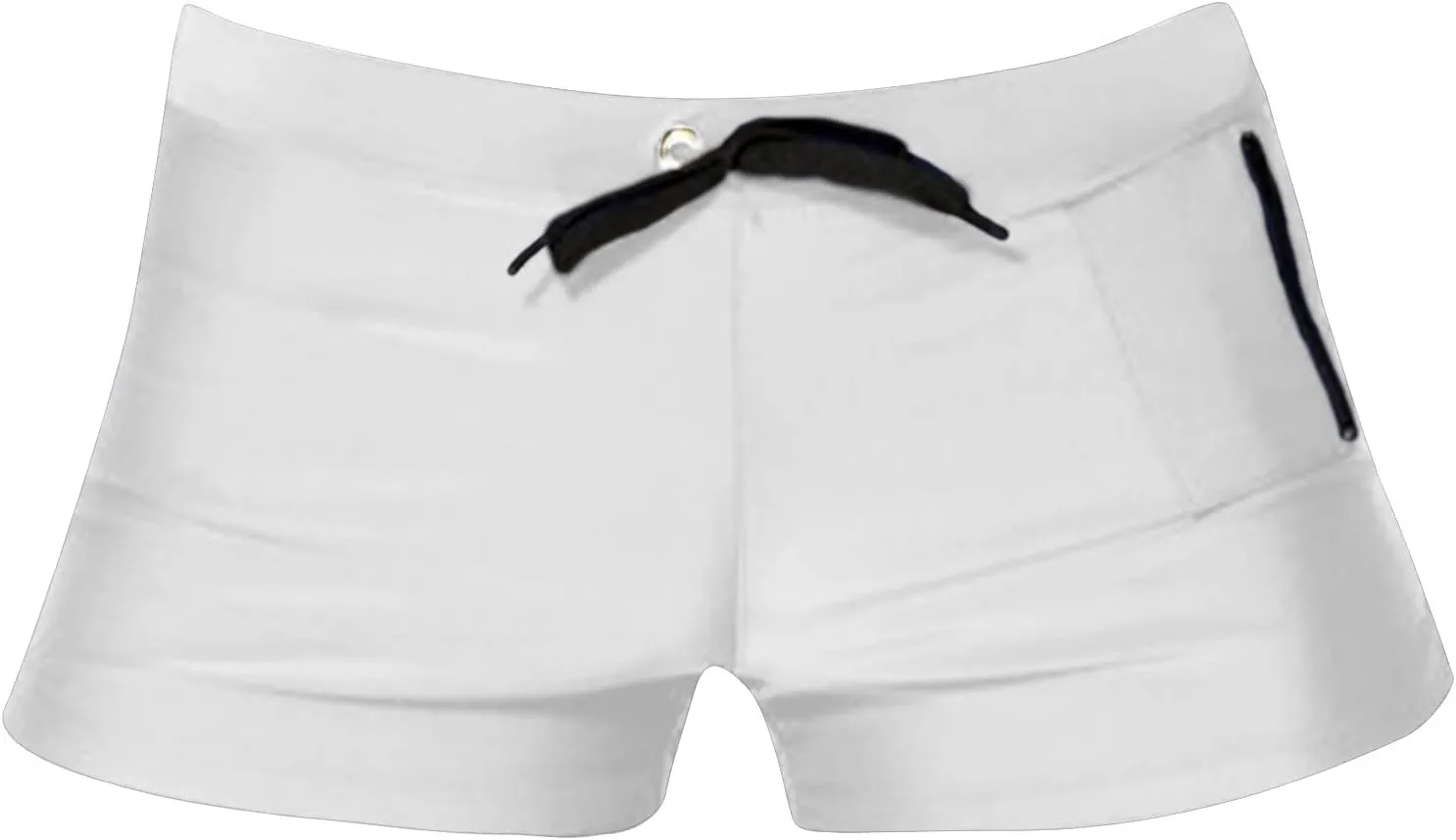 Swim Trunks Men Solid Swim Trunks for Men Drawstring with Zipper Pocket Beach Shorts Summer Bathing Hawaiian Swimsuits