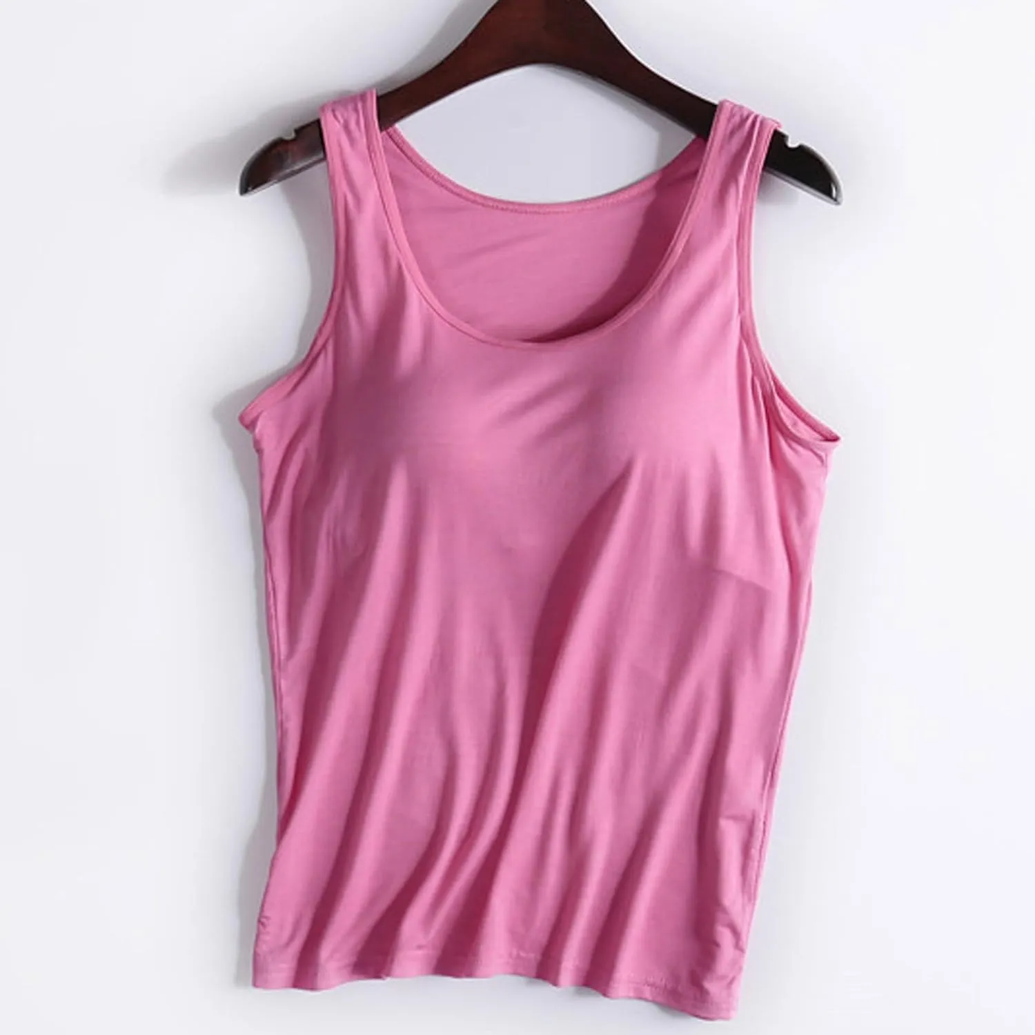 Tank Top with Built in Bra for Women Racerback Workout Shelf Bras Tanks Basic Padded Yoga Shirt Modal Undershirt