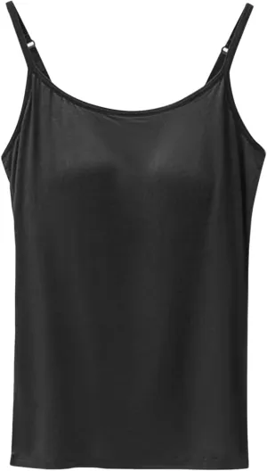 Tank Tops for Women Built with Shelf Bra Chest Adjustable Spaghetti Strap Cotton Tanks Layering Workout Undershirts