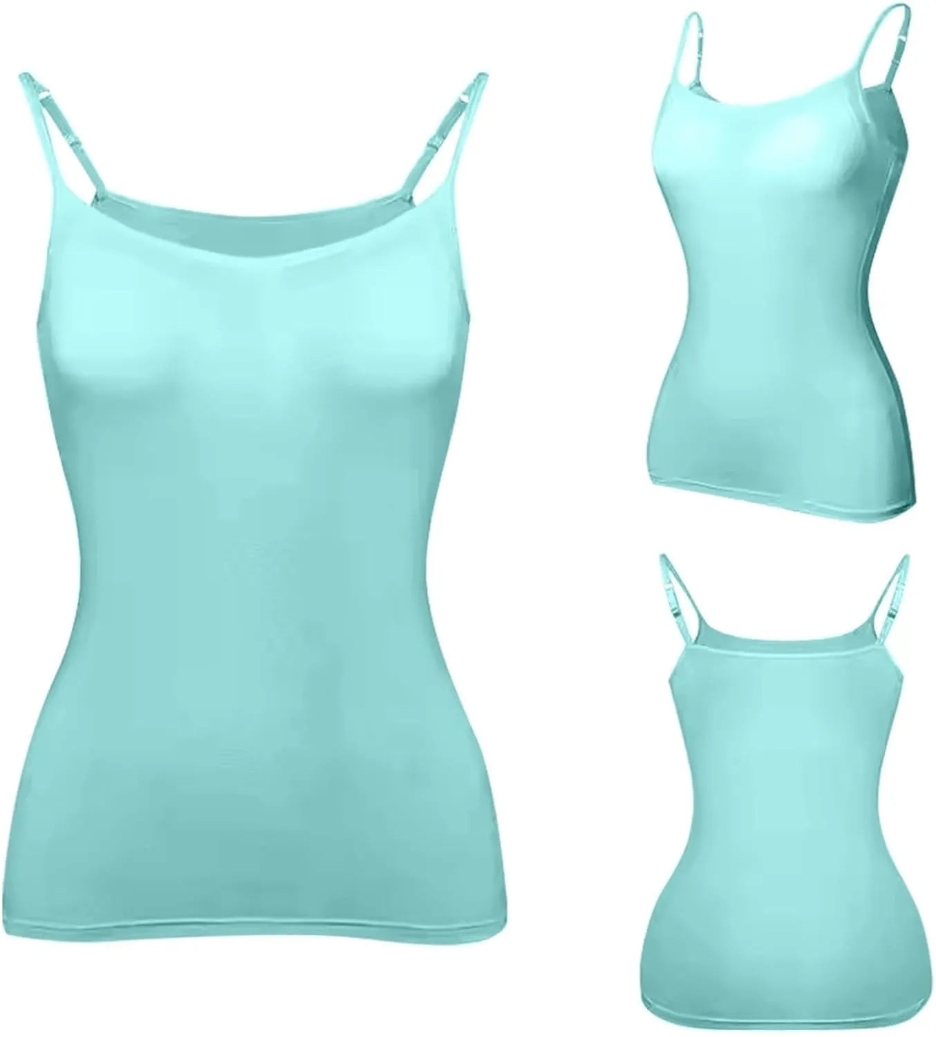 Tank Tops for Women Modal Spaghetti Strap Summer Camisole Workout Sports Cute Cami Undershirt with Built in Bras