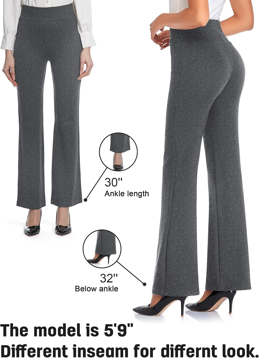 Tapata Women Dress Pants 28"/30"/32"/34" High Waist Stretchy Bootcut Pants Tall, Petite, Regular for Office Business Casual