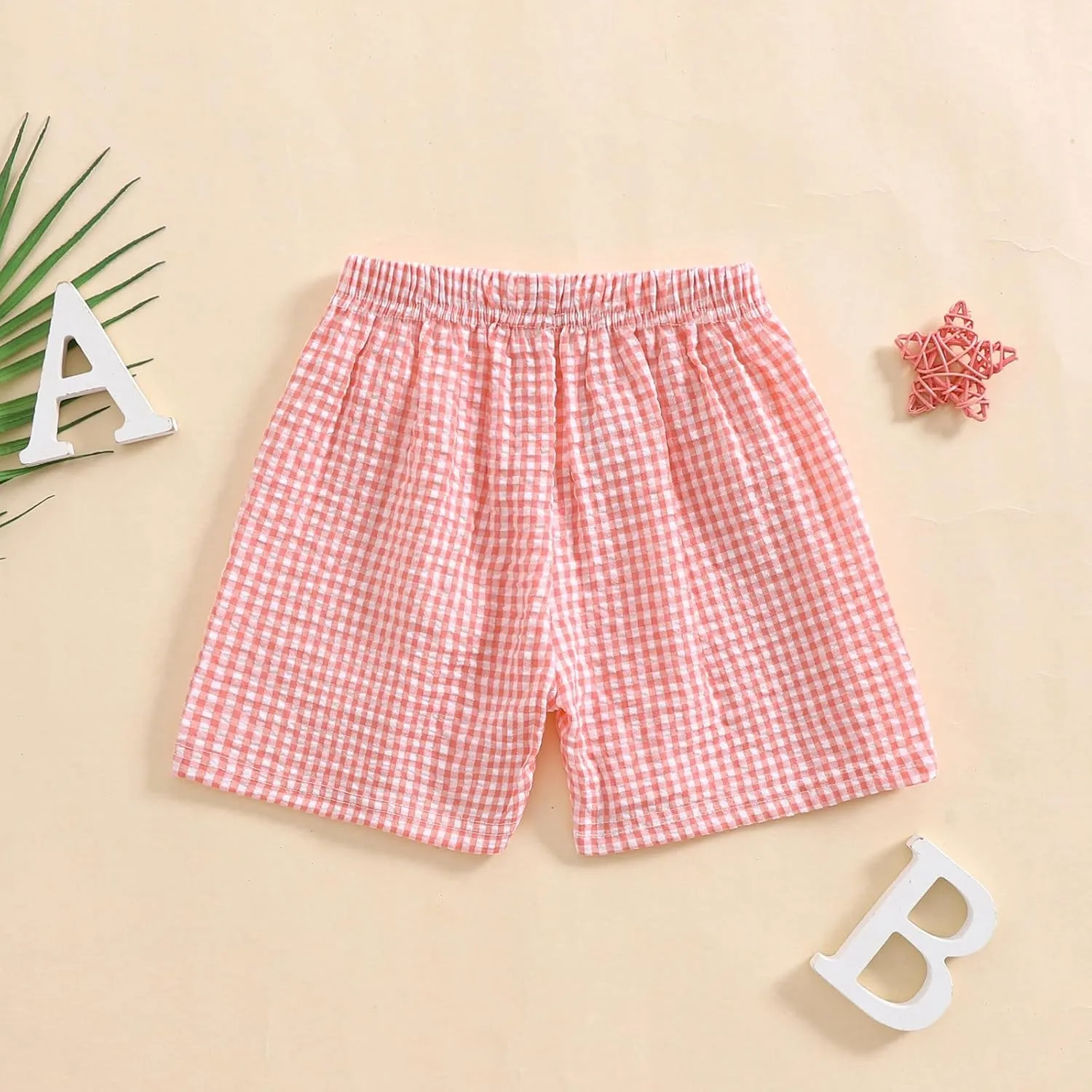 Toddler Boy Girl Plaid Shorts Casual Summer Gingham Shorts Elastic Waist Beach Shorts Bottoms Boxers Streetwear