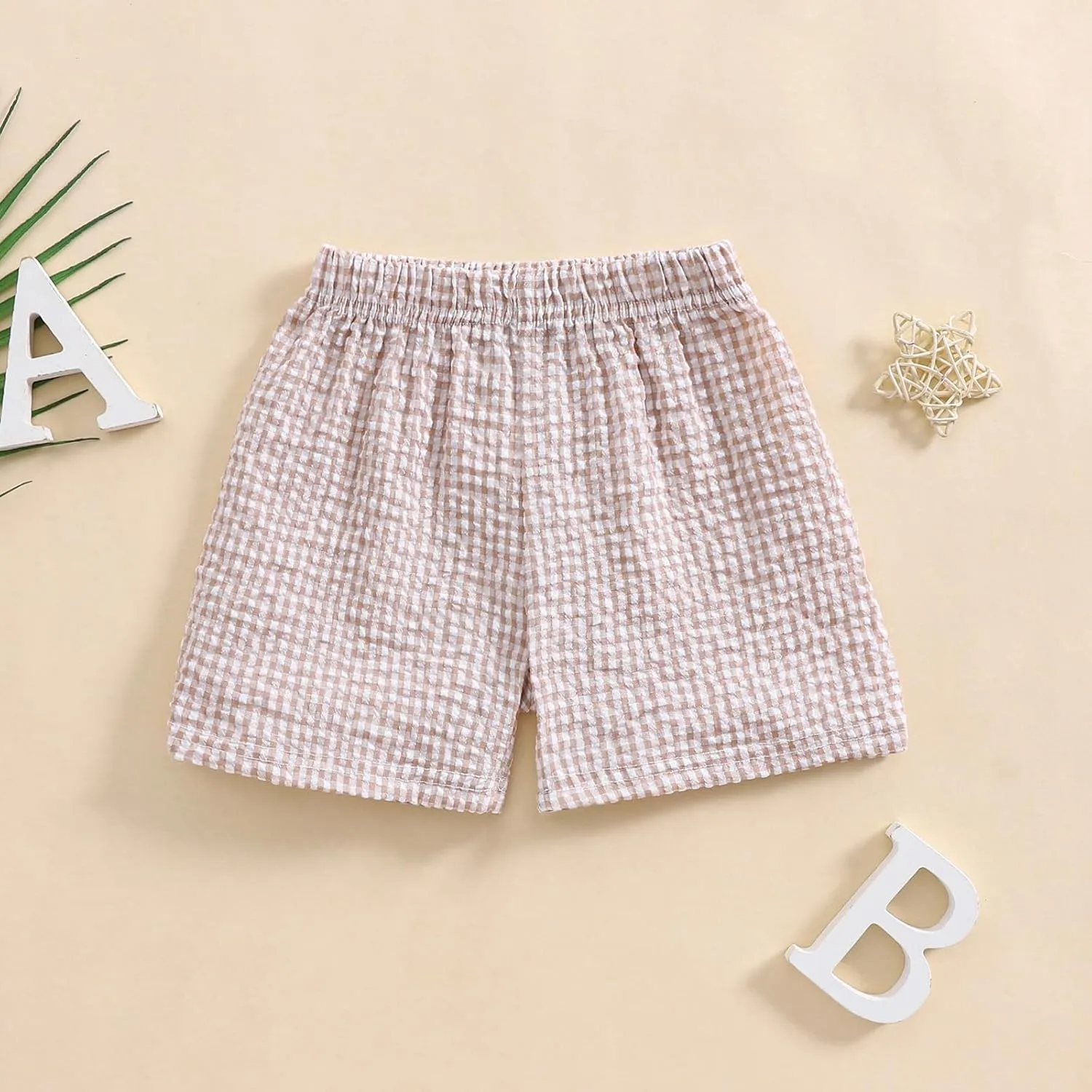 Toddler Boy Girl Plaid Shorts Casual Summer Gingham Shorts Elastic Waist Beach Shorts Bottoms Boxers Streetwear