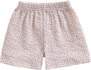Toddler Boy Girl Plaid Shorts Casual Summer Gingham Shorts Elastic Waist Beach Shorts Bottoms Boxers Streetwear