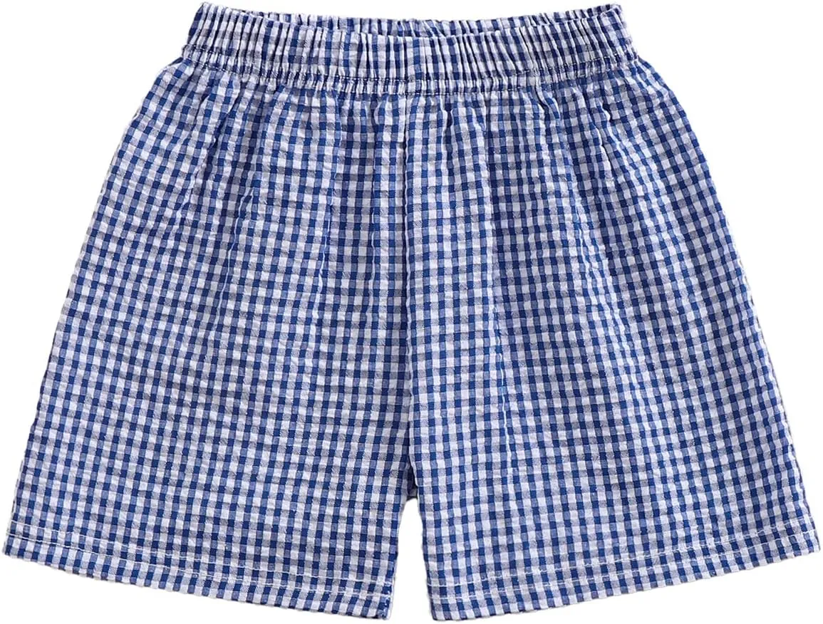 Toddler Boy Girl Plaid Shorts Casual Summer Gingham Shorts Elastic Waist Beach Shorts Bottoms Boxers Streetwear