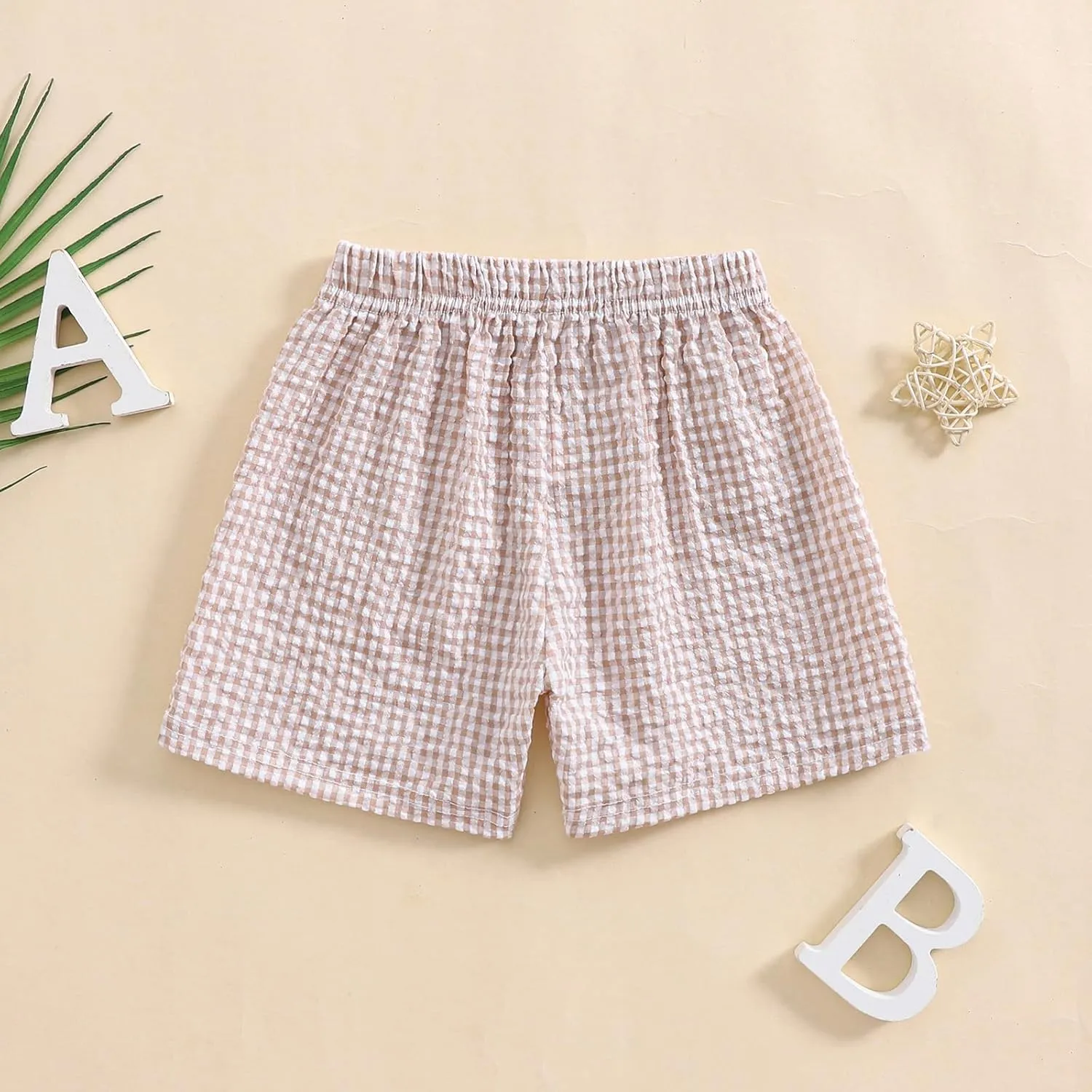 Toddler Boy Girl Plaid Shorts Casual Summer Gingham Shorts Elastic Waist Beach Shorts Bottoms Boxers Streetwear