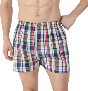 Vanever 3PK Men's Woven Boxers, 100% Cotton Boxer Shorts for Men, Boxershorts with Button Fly, Underwear