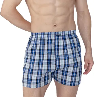 Vanever 3PK Men's Woven Boxers, 100% Cotton Boxer Shorts for Men, Boxershorts with Button Fly, Underwear