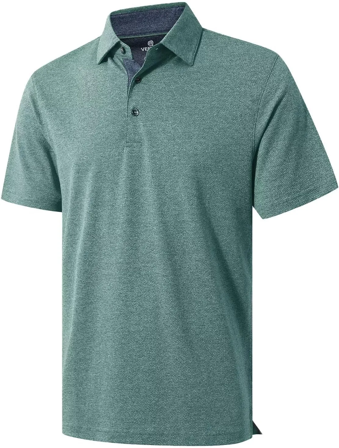 VEBOON Men's Polo Shirts Long and Short Sleeve Cotton Blend Heather Moisture Wicking Casual Collared Shirts