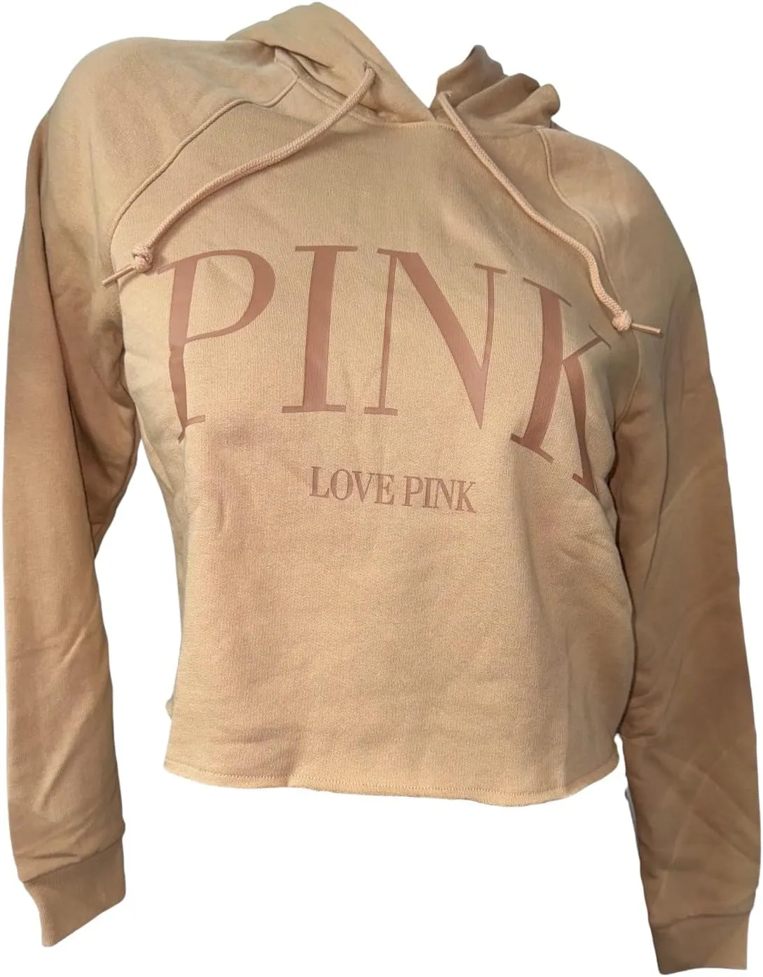 Victoria's Secret Pink Everyday Fleece Cropped Hoodie Color Gold New